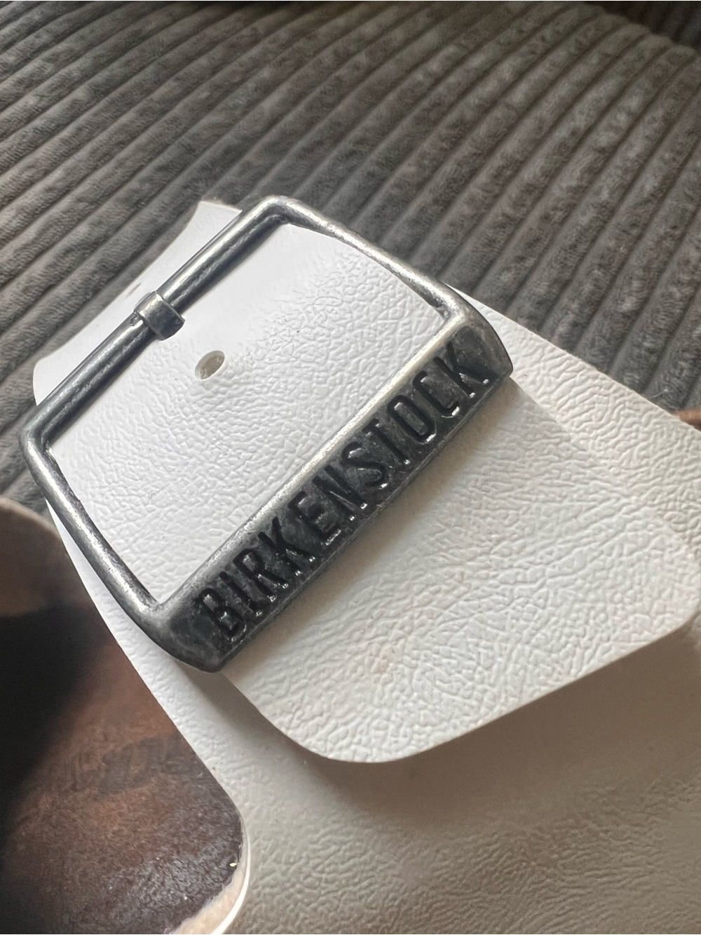 Birkenstock Arizona White Double Strap Slides Size 38 (US 7-7.5) - Picture 6 of 7